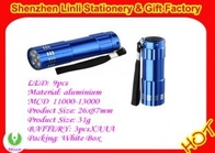 alumínio cor azul 9 LED lanterna mini lanterna leve com 3pcs * pilha AAA