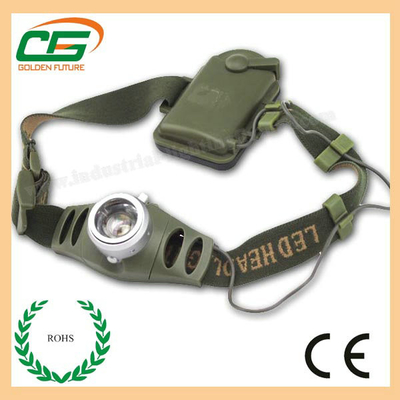 O CREE 3W do poder superior Waterproof a tocha principal recarregável com plástico Shell do ABS