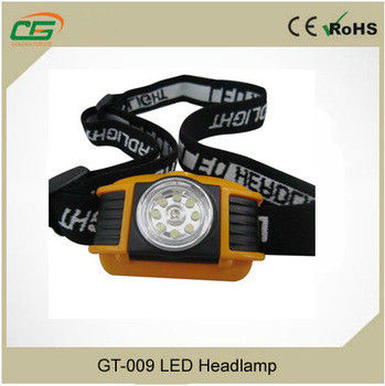 O diodo emissor de luz Headtorch IP54 do AAA do farol do diodo emissor de luz do CREE de 9 diodos emissores de luz/bateria seca, RoHs aprovou