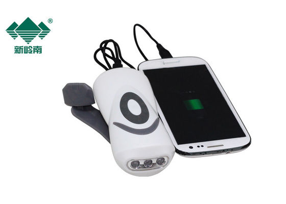Manivela compacta pequena lanterna elétrica conduzida para o telefone, lanterna elétrica recarregável conduzida