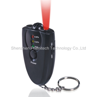 Verificador do álcool da respiração de Digitas do bafômetro de Keychain com função da tocha