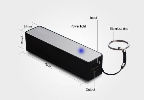 Estação de carregamento branca do telemóvel 2600mAh, carregador de bateria portátil de Keychain do banco do poder