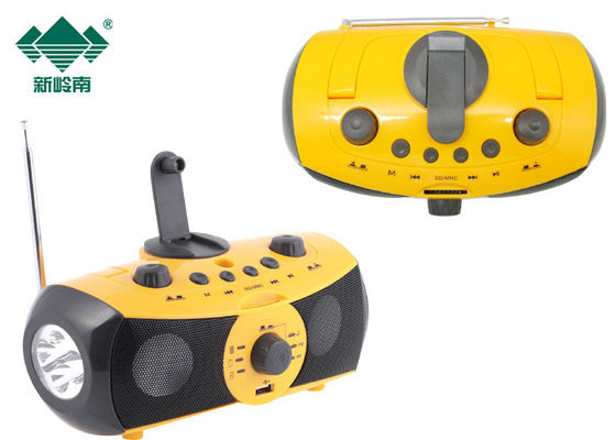 O dínamo audio Multifunction do jogador Mp3 conduziu o rádio e o reprodutor de DVD da lanterna elétrica da tocha